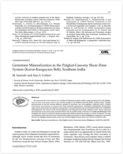 Gemstone mineralization in the Palghat–Cauvery shear zone system (Karur–Kangayam belt), southern India